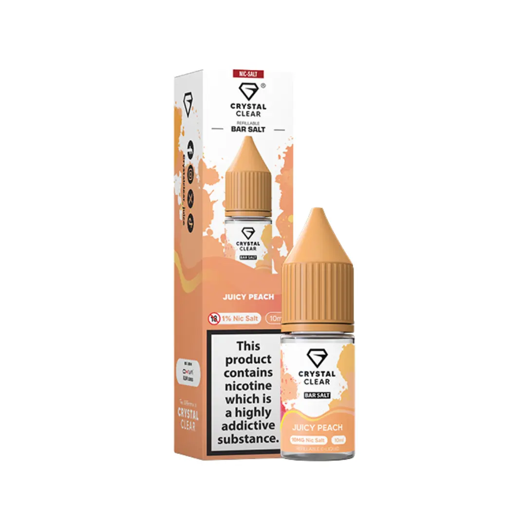 Crystal Clear Juicy Peach 10ml Nic Salt E-liquid