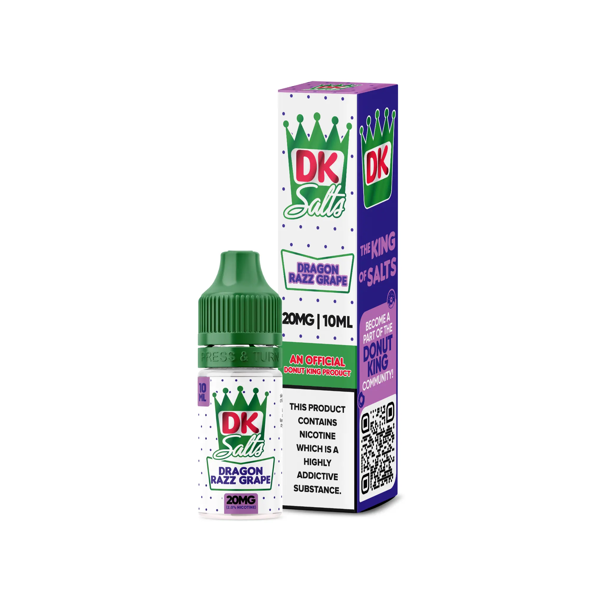 Donut King DK Dragon Razz Grape 10ml Nic Salt