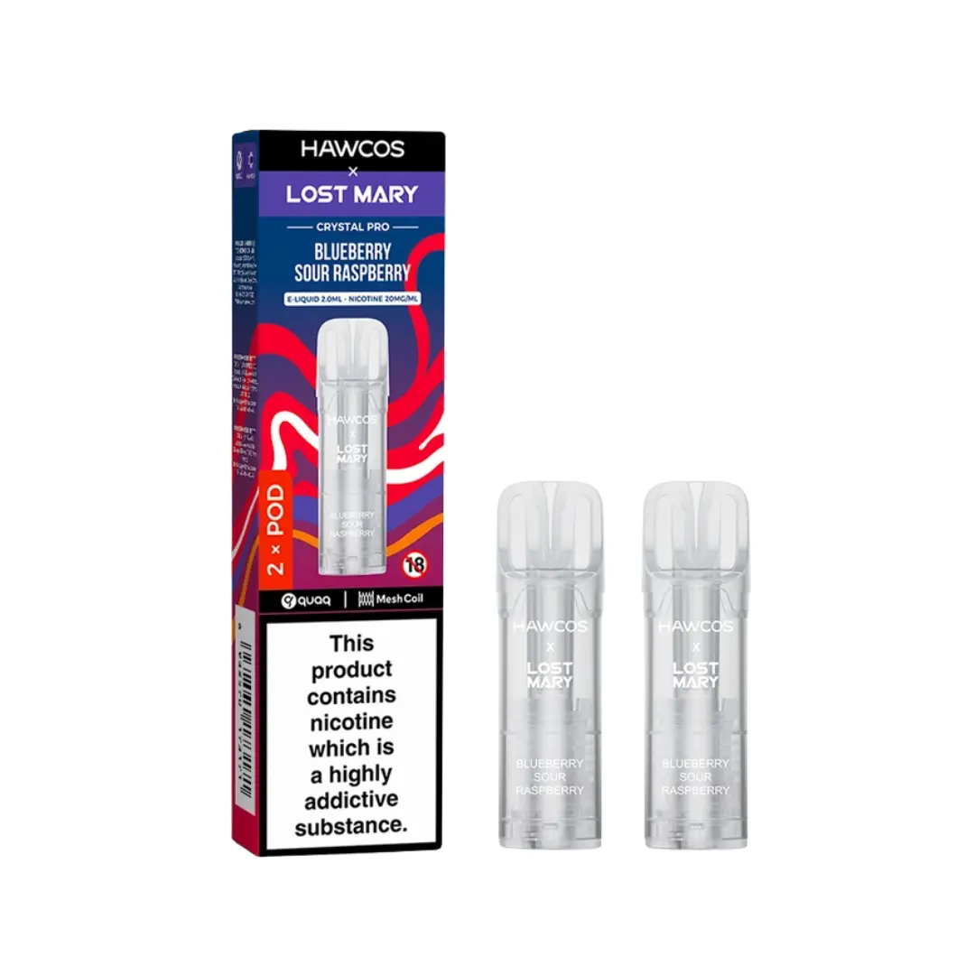 Hawcos X Lost Mary Crystal Pro Blueberry Sour Raspberry Refill Pods