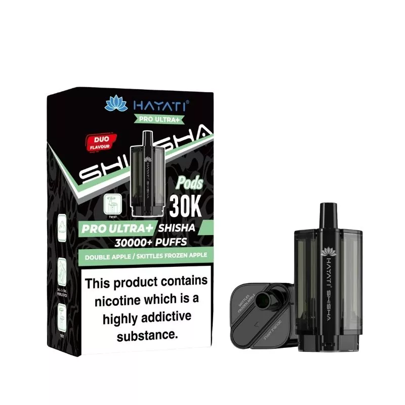Hayati Pro Ultra Plus Shisha 30000 Double Apple / Skittles Frozen Apple Pods