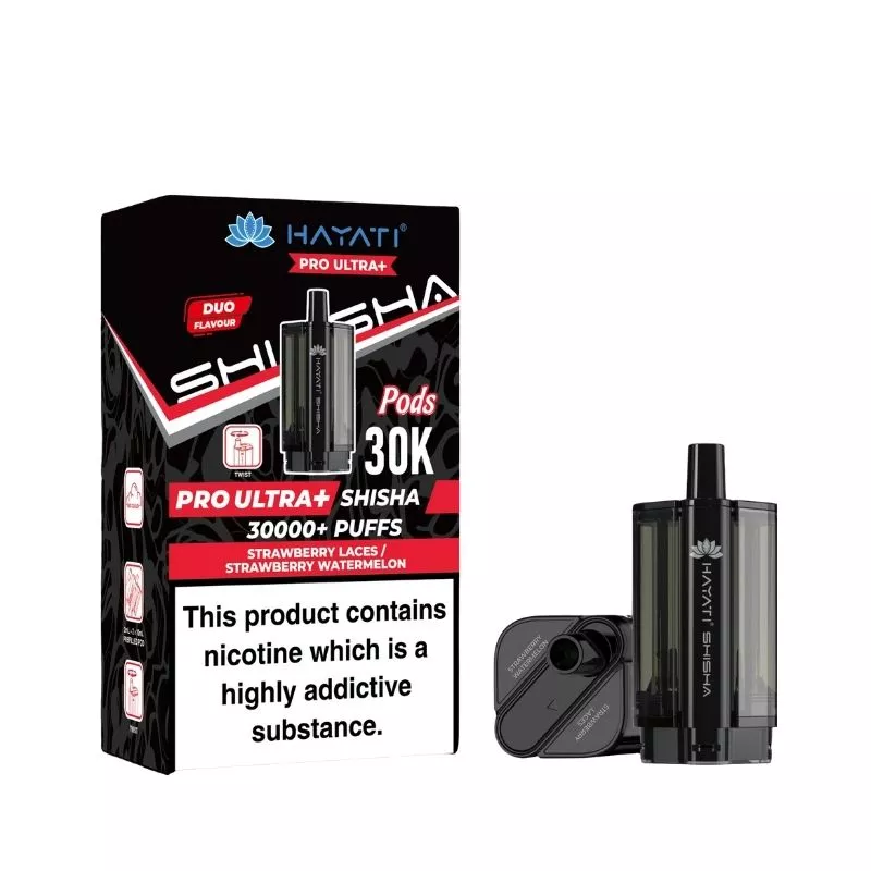 Hayati Pro Ultra Plus Shisha 30000 Strawberry Lace / Strawberry Watermelon Pods