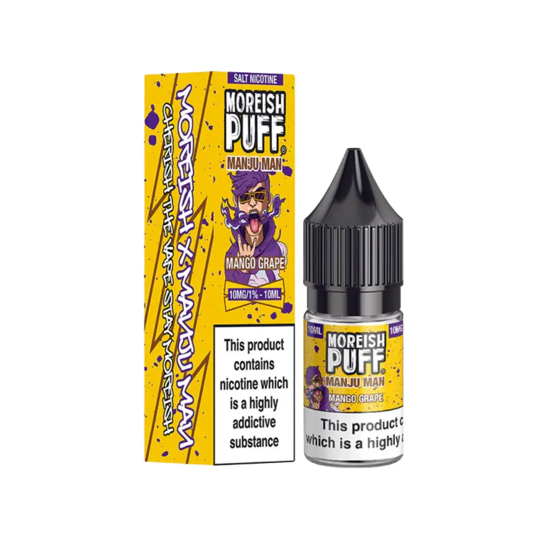 Moreish Puff Manju Man Mango Grape 10ml Nic Salt E-liquid