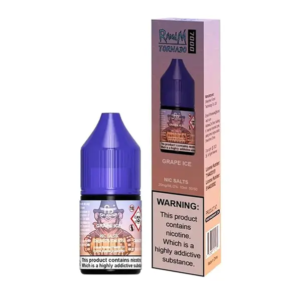 RandM Tornado 9000 Grape Ice 10ml Nic Salt E-liquid
