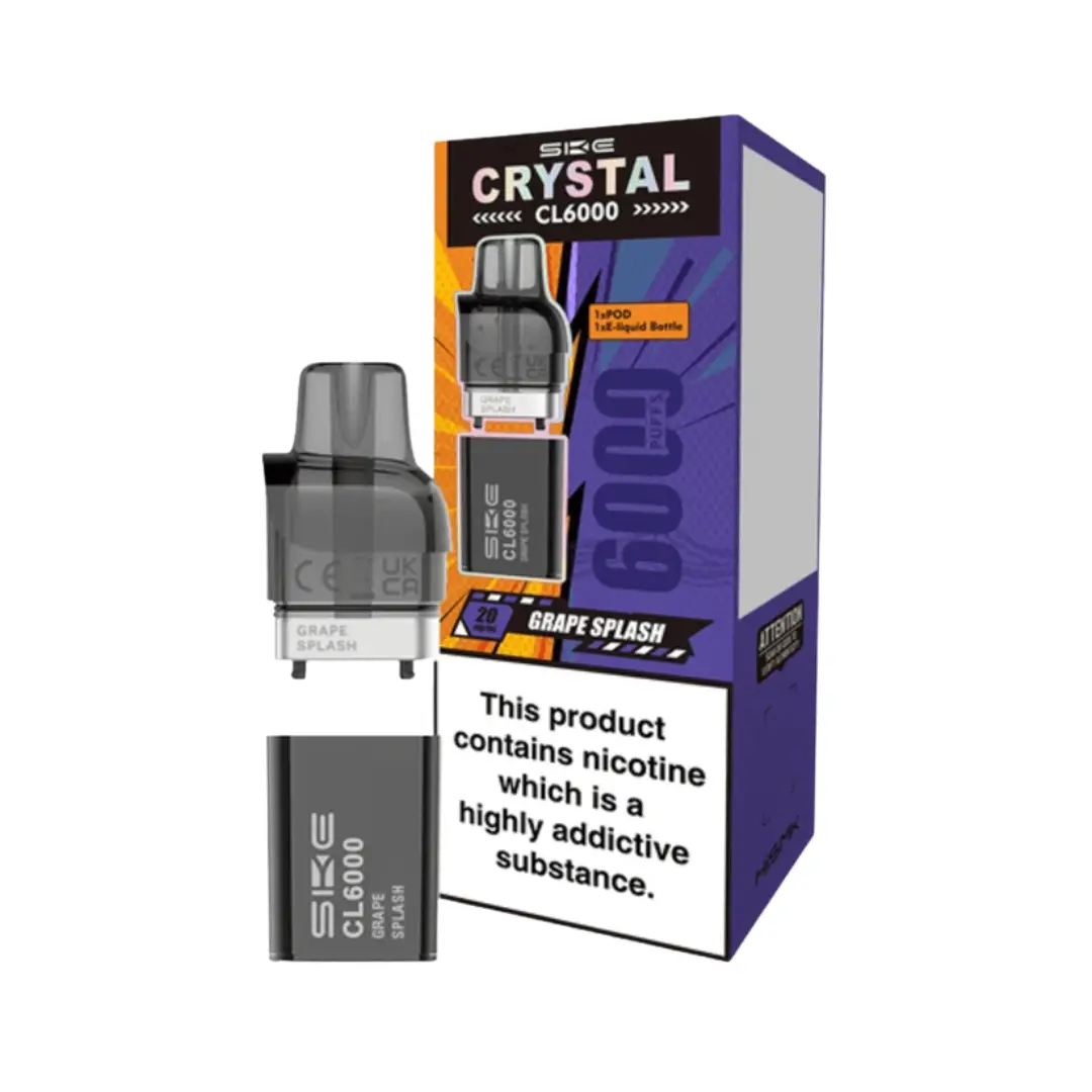SKE Crystal CL6000 Grape Splash Prefilled Vape Pods
