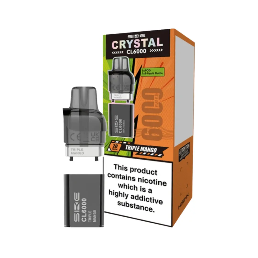 SKE Crystal CL6000 Triple Mango Prefilled Vape Pods
