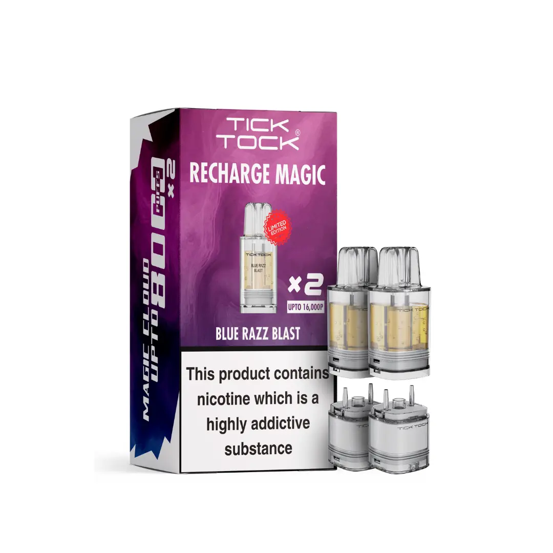 Tick Tock Magic 8000 Blue Razz Blast Refill Pods