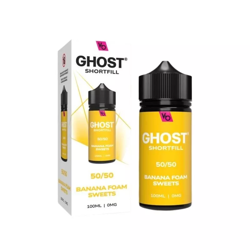 Vapes Bars Ghost Banana Foam Sweets 100ml Shortfill
