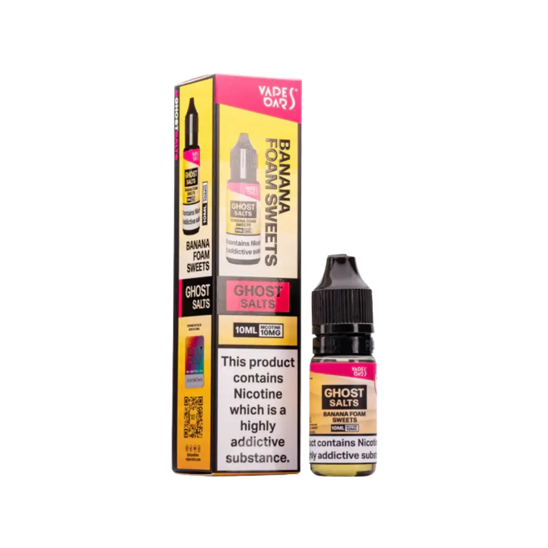 Vapes Bars Ghost Banana Foam Sweets 10ml Nic Salt E-liquid
